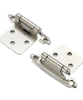 Two Pack Cupboard Door Flush Hinges With Screws For Overlay Cabinets, Smooth Soft Close Operation, Durable Steel