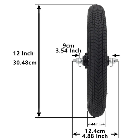12 Inch Kids Bike Front Wheel Replacement With Solid Rubber Tire And Inner Tube Included Not For Huffy Bikes Schrader