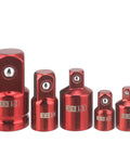 Premium Impact Socket Adapter Set In 1/4 3/8 And 1/2 Inch Sae Sizes For Super Strong Conversion With Cr V Steel Build Perfect Garage Tool Kit, red impact adapters