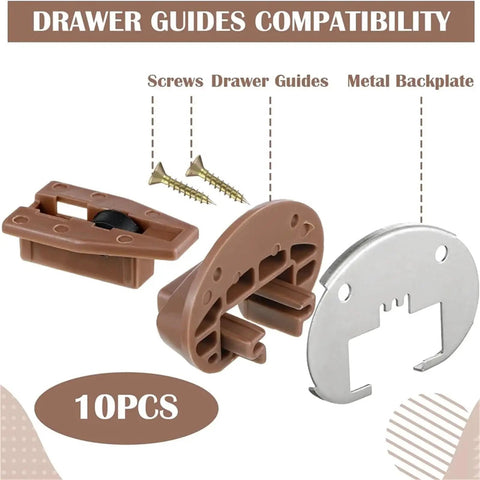 Heavy Duty Drawer Slide Replacement Kit With Dual Telescoping Rails And Built In Ball Bearings, Metal And Plastic Drawer Rails For Smooth Gliding And Easy Pull Out, 30 Set Pack, 10 pcs