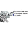 Adjustable Pliers Wrench With Smooth Parallel Jaws And SAE And Metric Scales gripping metal pipe, laser mark scale visible