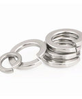 304 Stainless Steel Spring Lock Washers Set For Bolts And Screws, Split Lock Washers That Prevent Loosening From Vibration, stack of different sizes