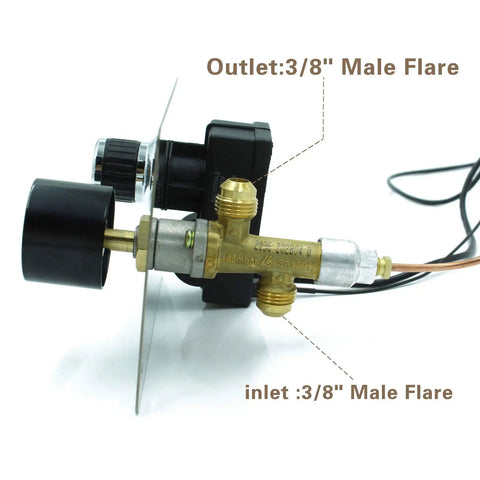 Fire Pit Burner Valve System Kit With Flame Failure Safety Valve And Push Button Igniter for LPG Propane Gas Control with fittings