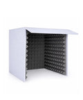 Game Changing Portable Vocal Booth With Heavy Duty Acoustic Foam For Podcasters shown from the front at a slight angle.