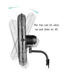 Heavy Duty Industrial Floor Fan With A Damn Powerful High Velocity Commercial Air Circulator And Premium Copper Motor Plus Three Speed Settings For A Beast Mode Factory Grade Cooling Setup, adjustable tilt at 45 degrees.
