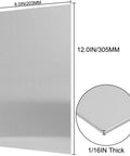 Front view of an 8x12 inch 430 stainless steel sheet, 1/16 inch thick, brushed metal plate