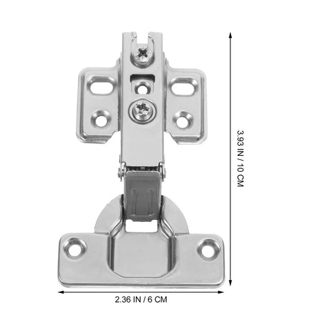 Concealed Soft Closing Cabinet Hinges For Kitchens And Furniture Built Tough With Thickened Stainless Steel And Smooth Operation 2 Pack Silver Finish Ideal For Cupboards And Wardrobes, showing detailed front view with measurements