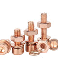 Stainless Steel Hex Socket Head Cap Screws And Nuts Kit With Flat And Spring Washers M3 To M8, SS304 Hardware Set For Indoor Outdoor Use, Built To Last Threads, Easy Tightening And Quick Adjustments. Copper hex socket screws, nuts, and washers