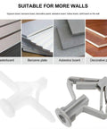 Self Drilling Drywall Anchors Kit With Butterfly Shaped Nylon And ABS Wall Anchors display with suitable wall types.