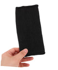 Hand holding a black cut resistant gardening arm sleeve, part of Ready For The Grind Heavy Duty Gardening Arm Sleeves.