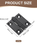 Product size diagram of Zinc Alloy Mini Folding Hinges For Cabinets 60mm X 60mm Black Two Pack Uxcell 180 Degree Adjustable Hinges.