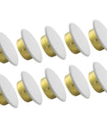 10 Pcs Universal Fire Sprinkler Concealment Cover Plates Thick Iron Decorative Pipe Caps with golden backing for easy installation.