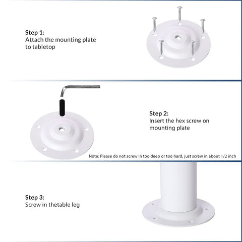 Step-by-step assembly of 28 Inch Adjustable Metal Furniture Leg Set White For Coffee Tables Desks Benches And Countertops 4 Pack With Mounting Plates And Screws Built Tough For Heavy Duty Support.