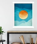 White Magnetic Wall Display Bars For Kid Art And Photos Strong Magnet Gallery Track System Total Flex Spacing Setup Show Off Child Masterpieces And Posters Quick Home Upgrade Project with colorful sunset art.