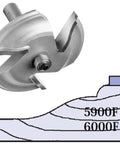 Carbide Tipped Large Raised Panel Router Bit With 3 3/8 Inch Diameter And 1 7/16 Inch Cutting Length 1/2 Inch Shank Three Wings