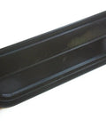 Zero Clearance Throat Plate Insert for Craftsman Table Saw Model 113 113.298090, black, being held by hand, easy drop-in.
