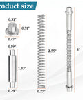 Solid As A Rock Quality Heavy Duty Aluminum Storm Door Hinge Pin Kit For Andersen Croft Emco And More 4 Pack size comparison image with dimensions shown.