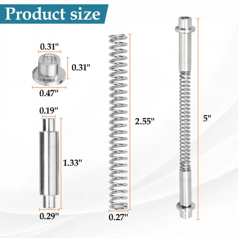 Solid As A Rock Quality Heavy Duty Aluminum Storm Door Hinge Pin Kit For Andersen Croft Emco And More 4 Pack size comparison image with dimensions shown.