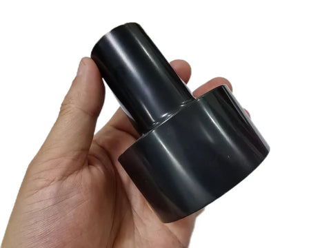 Hand holding Two Pack Vacuum Hose Reducer Adapters 2.5 Inch To 1.25 Inch Universal Plastic Connector For Vacuum Cleaners Shop Vacs