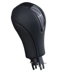 Gear Shift Knob For Automatic Transmission Replacement In Black And Carbon Fiber, Designed To Match OEM Dimensions, side view