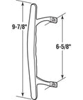 9-7/8 Inch Tall Black Pull Handle Replacement With Screws For Sliding Patio And Glass Doors Fits 6-5/8 Inch Hole Spacing