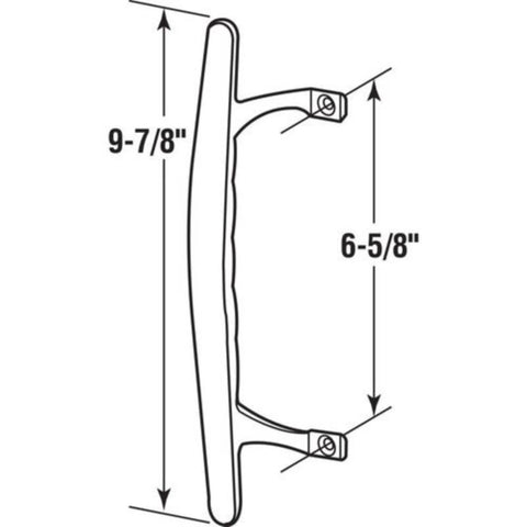 9-7/8 Inch Tall Black Pull Handle Replacement With Screws For Sliding Patio And Glass Doors Fits 6-5/8 Inch Hole Spacing