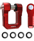 Three Quarter Inch D Ring Shackle With Seven Eighths Pin Forged Aluminum Heavy Duty Tow And Recovery For Off Road Use Red Two Pack 68000 Lbs Break Strength