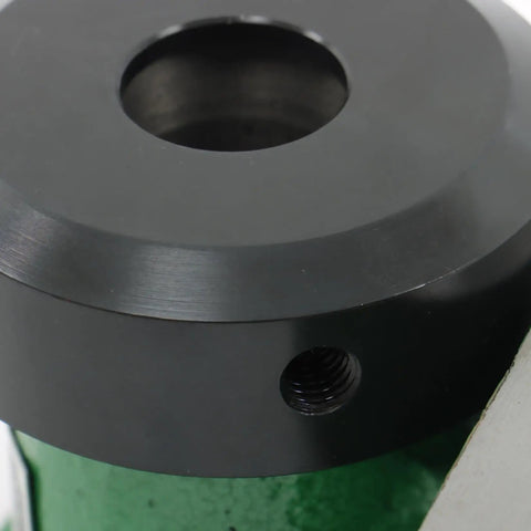 Close-up of the Dual Orientation 5C Collet Fixture Holder 225-202B showing the top surface and threaded hole.