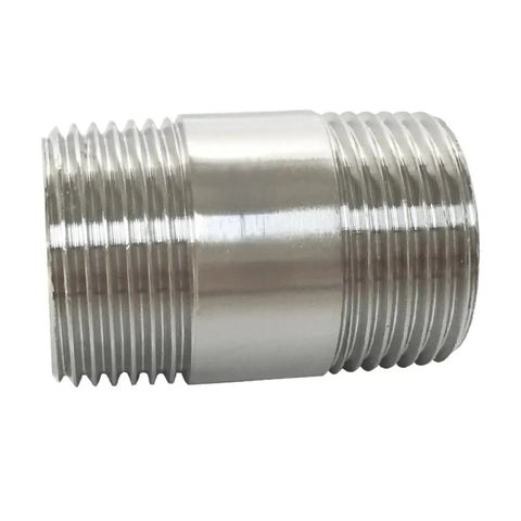 Stainless Steel Male Round Nipple Connector, Heavy Duty BSPT to NPT, 1/8 to 2 Inch Pipe Fitting for Water and Gas, 1-1/4 Inch NPT