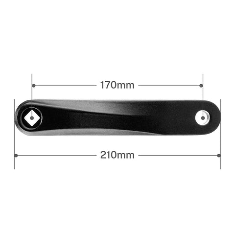 Left Crank Arm 170mm For 9/16 Inch Pedals With Diamond Or Square Hole Interface Aluminum Alloy Construction 210mm Total Length