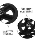 Close-up of Pro Grade Heavy Duty Roller Guide Wheel Set for Sliding Doors and Barn Door Tracks, showing durable POM material
