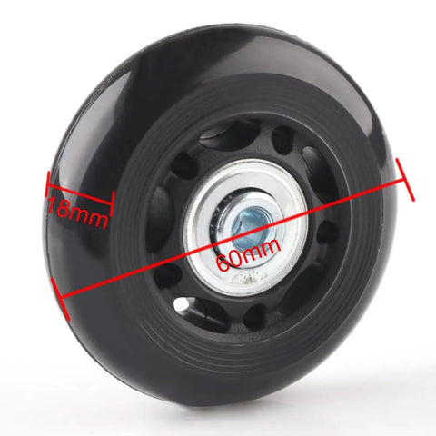 60mm By 18mm Luggage Replacement Wheels Kit That Rolls Smooth With ABEC 608zz Bearings Inline Skate Wheels Set Of 2 Center Bore 6mm