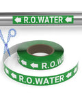 RO Water Green Pipe Marking Roll SSINLINE 2 Inch by 100 Foot Labels For 2.5 Inch to 7.9 Inch OD Pipes No Arrows rolled label and pipe
