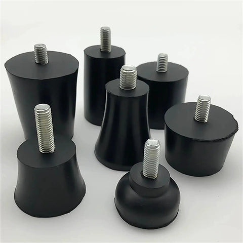 40 Piece Adjustable Rubber Feet Pads With Screws M6 M8 For Tables And Chairs Leveling Foot Protectors Anti Vibration Black
