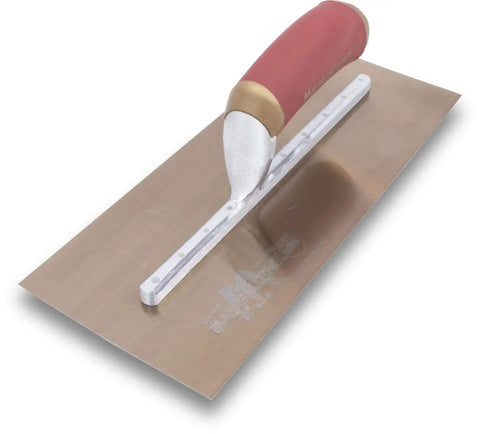 Permashape Finishing Trowel 13 X 5 Inch Golden Stainless Steel Blade With DuraSoft Handle for concrete EIFS and drywall projects