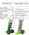 Heavy Duty Electric Stair Climber Cart That Totally Crushes Heavy Loads And Makes Moving Furniture Or Kegs Up Down Stairs A Breeze For Any Home Renovation Crew with bright green design and large wheels.