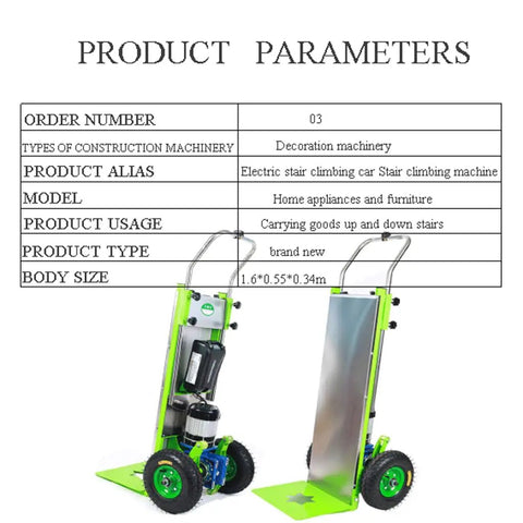 Heavy Duty Electric Stair Climber Cart That Totally Crushes Heavy Loads And Makes Moving Furniture Or Kegs Up Down Stairs A Breeze For Any Home Renovation Crew with bright green design and large wheels.