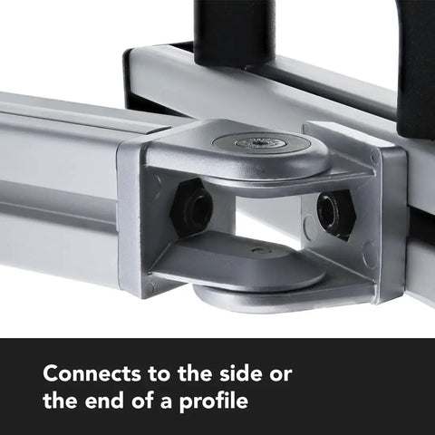 40mm X 40mm Pivot Joint Connector With Insert Tabs For Aluminum T Slot 40 Series, Adjustable 180 Degree Pivot, Two 8.5mm Mount Holes, Flexible 2 Hole Fit For 40mm Extrusion, DIY Rig Building Accessory installed on aluminum extrusion side
