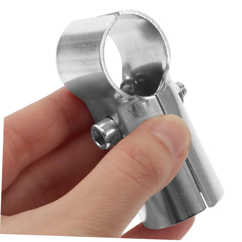 Stainless Steel Dual Pipe Panel Clamp Set for Chain Link Fence Repair and Dual Tube Connections, Easy Screw Fix, Greenhouse Shelf End Rail Brackets, Handy for Handrails and Kennels
