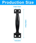 Vintage 12 Pack Barn Door Pulls 4 Inch Black Gate Handles With Screws for Drawers Cabinets shown with dimensions