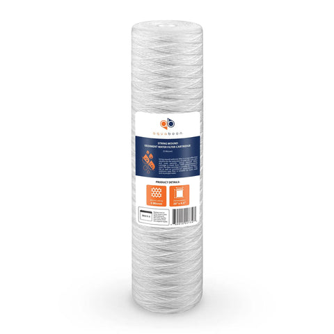 5 Micron Whole House String Wound Water Filter Replacement Cartridge 20 x 4.5 For Well Water Filtration, Heavy Duty Sediment Capture