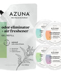 All Natural Odor Remover Gel Whole Home Kit With Tea Tree Oil Plant Based And Long Lasting Eliminates Pet Odors Smoke And Strong Odors Variety Pack with refill and pods