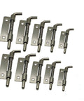 Left and Right Spring Loaded Removable Gate Hinges With Hidden Stainless Steel Pivot Concealed 50mm 1 Piece Heavy Duty Iron and Stainless Steel Hardware For Cabinets Gates and Industrial Use, showing multiple hinges on a white background.