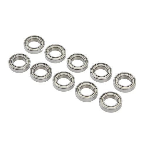 10 Pack RC Ball Bearings Kit For 1 By 10 And 1 By 8 Remote Control Cars, Steel Shielded Bearings displayed in rows.
