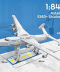 Massive An-225 Large Transport Aircraft Building Blocks Set 5350+ Pieces MOC Model Kit For Adults And Aviation Fans