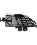 Heavy Duty Metal Trailer Cargo Carrier Kit For One Ten Scale RC Crawler Cars Badass DIY Upgrade Solid Steel Rig Enhancement For Traxxas Axial SCX10 And HPI Models, view from above.