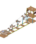Sightseeing Cable Car DIY System Model Wood Toy Kit For Kids And Students Realistic Tower Supports Hands-On Educational Physics Experiment For Home And School STEM Learning Toy For Primary Projects. wooden cable car model with towers, 965 mm long