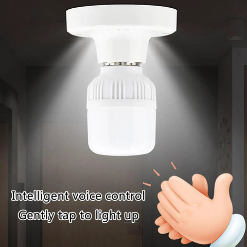 High Sensitivity E27 Sensor Light Socket Adapter with intelligent voice control in dark room, clap to activate