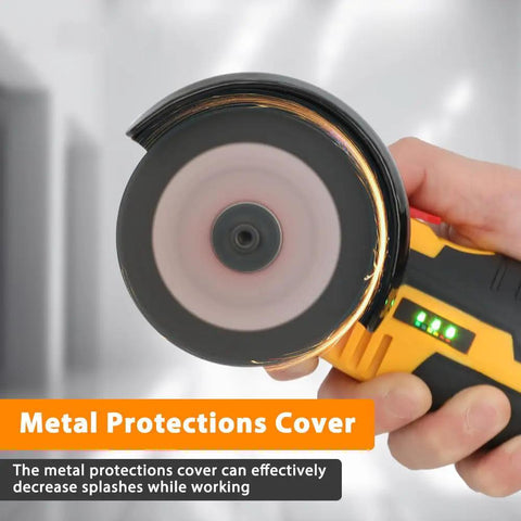 12V Cordless Brushless Angle Grinder With 2.0Ah Battery, Portable One Handed Power Tool For Metal And Wood Cutting, Grinding, And Polishing, Lightweight Handheld Grinder For Home DIY Projects, metal guard close-up