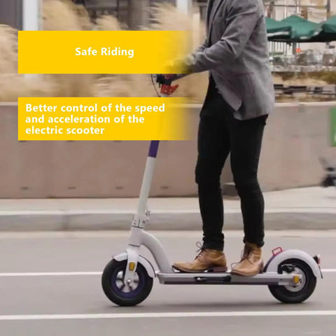 Person riding electric scooter using Electric Scooter Thumb Throttle Plug And Play With A 3 Wire Female Connector For Gotrax GXL V2 Apex